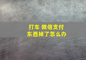 打车 微信支付 东西掉了怎么办